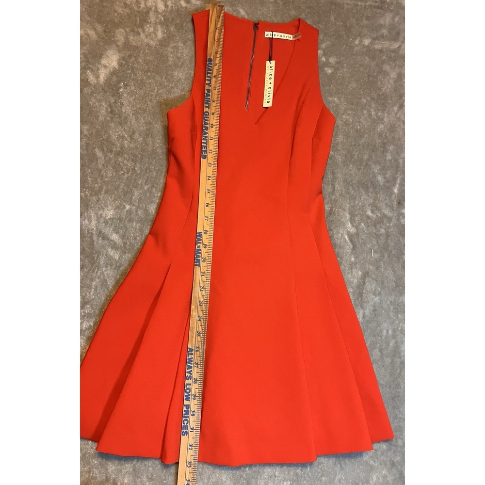 Alice Olivia Classic Dress Party V Red Bodycon Women's 0 Romantic‎ Spring NWT - Picture 6 of 12